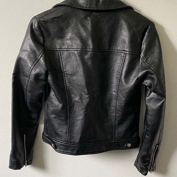 Forever 21 Black Faux Leather Jacket S - Picture 6 of 11